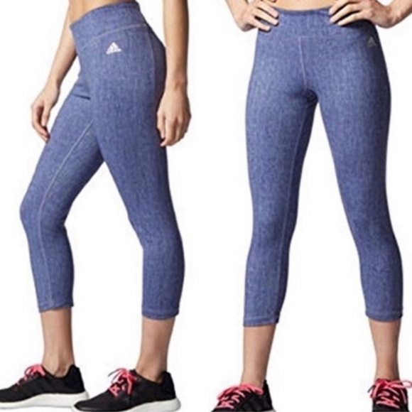 ADIDAS WOMENS CLIMALITE STUDIO MID RISE 3/4 PERFORMANCE TIGHTS Small - Picture 12 of 12